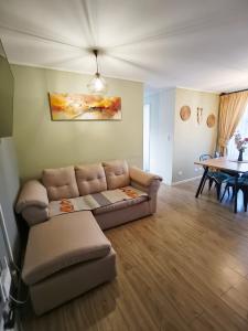 a living room with a couch and a table at Departamento El refugio in Osorno