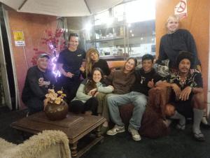a group of people posing for a picture in a living room at Il Riposo in Arequipa +32 photos