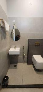 a bathroom with a sink and a toilet at Silver Valley Villas in Yercaud +17 photos