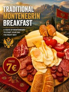 a plate of food with different types of meats and cheeses at Apartmani VV in Cetinje +23 photos