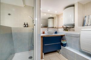 a bathroom with a sink and a shower at La suite de L'Evêché in Limoges