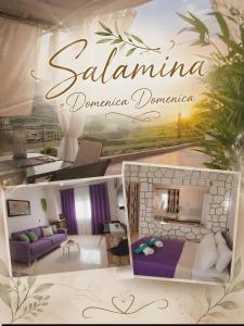 a rendering of a hotel room with a bedroom at Domenica apartment in Salamina