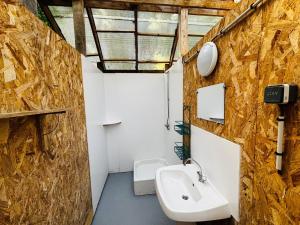 a bathroom with a sink and a toilet at Ecodomaine Chemins de Traverse in Auberive +119 photos