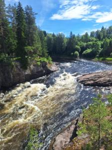 a view of a river with rapids at Brufoss Hytte og Laksesenter in Svarstad