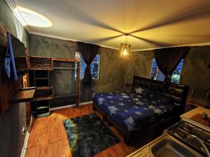 a bedroom with a bed and a sink in it at Donde PATO in Iquique