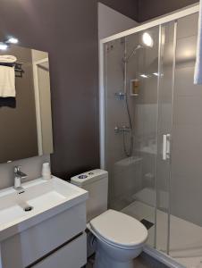 a bathroom with a toilet sink and a shower at Les 4 Montagnes in Villard-de-Lans