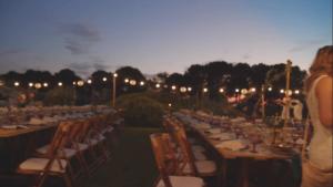 a group of tables and chairs with lights on them at Luz de Alba in Argamasilla de Alba +37 photos