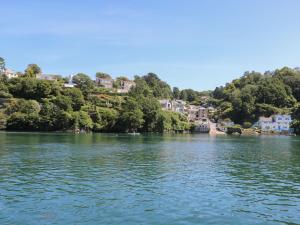 a view of a river with houses on a hill at Treetops in Par +11 photos