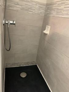 a bathroom with a shower with a toilet at Apartment with pool and beach access 2 No 31 in Quiberon