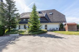 a house with a tree in front of a driveway at Beautiful Apartment in Häusern