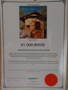 a sign for a house for buys at Api terapia Bojnice in Bojnice