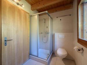 a bathroom with a shower and a toilet at Tschoueilles 009 MOUNTAIN & VIEW - chalet 12 pers in Veysonnaz +42 photos