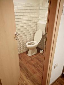 a bathroom with a white toilet in a room at Kuća za odmor Iva in Lič +22 photos