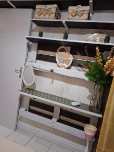 a shelf with a toilet in a room at Tortue marine in Saint-Benoît +32 photos