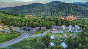 an aerial view of a building in the middle of a mountain at Hotel Bardo in Bardo +120 photos