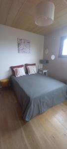 a bedroom with a large bed in a room at Chambres d'hôtes de Cécile in Notre-Dame-dʼAllençon