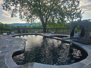 a pool of water with a tree in the background at Vinewood Estate & Adventures in Purcellville