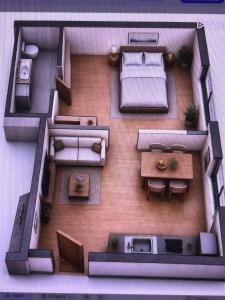 a model of a floor plan of a house at Appartment Waldtraum in Au im Bregenzerwald