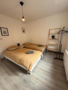 a room with two beds in a room at Charmante petite maison - 2 chambres in Homécourt