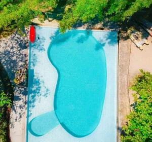an aerial view of a swimming pool with blue water at Hotel Ibiza in Angra dos Reis +10 photos