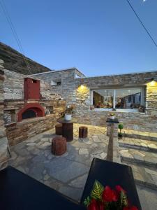 a stone patio with a pizza oven in a building at Dream Catcher 5 in Agia Theodoti +22 photos