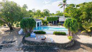 an aerial view of a house with a swimming pool at The Namele Villas in Port Vila