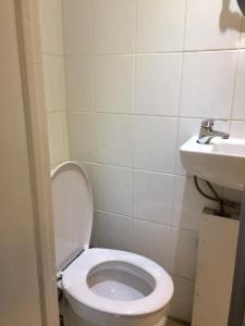 a bathroom with a toilet and a sink at The Grapevine Hotel in London