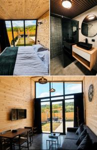 ein Zimmer mit Bett und ein Zimmer mit Aussicht in der Unterkunft Lori INN in Stepanawan