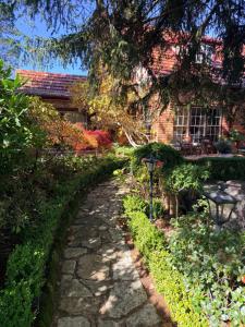 a stone path in front of a house at Echo Point Cottage in Katoomba