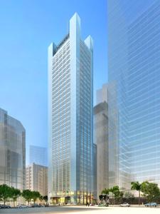 a rendering of a tall building in a city at Somerset Valero Makati in Manila