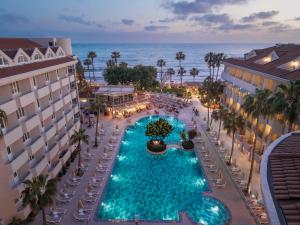 an aerial view of a resort with a swimming pool at Side Star Beach Hotel - Ultra All Inclusive in Side