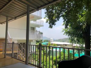 a view from the balcony of a building at JIJIVISHA Homestay in Bhīm Tāl