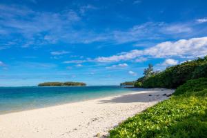 a sandy beach with trees and the ocean at Mermaid Cove - Blue Bay in Blue Bay