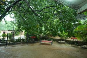 a picnic table and a bench under a tree at Mount Magica - Refined By Nature in Rānchī