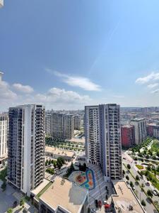 an aerial view of a city with tall buildings at BW Perla - Premium Apartments in Belgrade