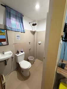 a bathroom with a toilet and a sink at Mayon Lodging House in Legazpi +118 photos