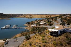 an aerial view of a marina with boats in the water at Amieira Marina in Amieira