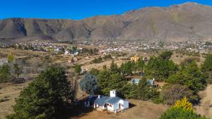 an aerial view of a town with mountains in the background at Casa Luna Bca in El Mollar