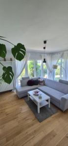 a living room with a couch and a table at Apartament Maciejkowa in Szczecin
