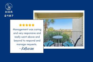 a view of a balcony with a table and chairs at Coastal 2BR Condo w Ocean Views & Pool in Hilton Head Island