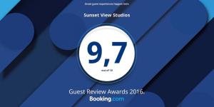 Certifikát, hodnocení, plakát nebo jiný dokument vystavený v ubytování Sunset View Studios