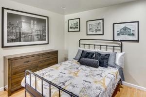 a bedroom with a bed and a dresser at Quiet Patio! La Cañada Month-Long Studio in La Canada Flintridge