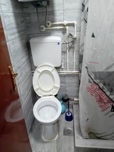 a bathroom with a toilet in a small room at Smestaj Prokuplje in Prokuplje