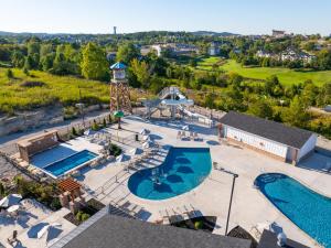 an aerial view of the pool at a resort at Carriage Place in Branson