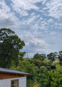 a view of a field and trees from a house at Best apartment in Gonio
