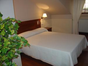 a bedroom with a white bed and a window at Hospederia el Fielato in El Burgo de Osma +9 photos