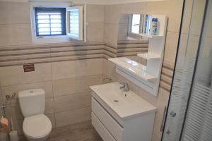 a bathroom with a toilet and a sink and a window at Apartments and rooms by the sea Nevidjane, Pasman - 11902 in Neviđane