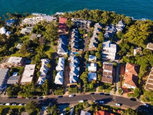 an aerial view of a city with houses at Avoca Beachside Retreat in Avoca Beach