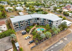 an aerial view of a building with a pool at Sea Air 6 in Yeppoon