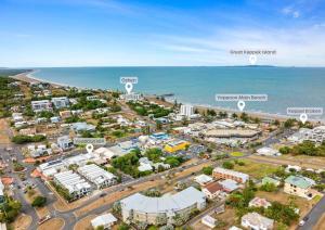 an aerial view of a city next to the ocean at Sea Air 6 in Yeppoon